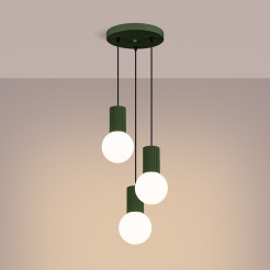 Lampa wisząca HALO 3P zielona oliwka SL.1725
