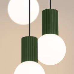 Lampa wisząca HALO 3P zielona oliwka SL.1725
