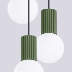 Lampa wisząca HALO 3P zielona oliwka SL.1725