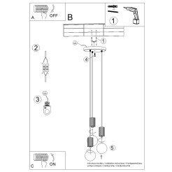 Lampa wisząca HALO 3P zielona oliwka SL.1725