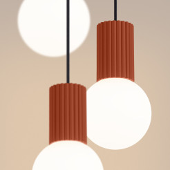Lampa wisząca HALO 3P ochra czerwona SL.1730