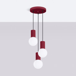 Lampa wisząca HALO 3P burgund SL.1750