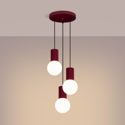 Lampa wisząca HALO 3P burgund SL.1750