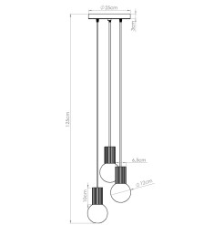 Lampa wisząca HALO 3P burgund SL.1750