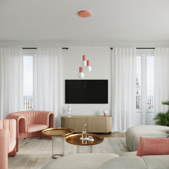 Lampa wisząca HALO 3P brzoskwiniowa SL.1755