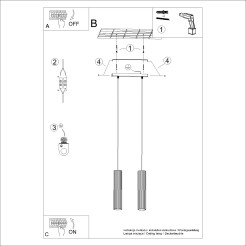 Lampa wisząca KARBON 2 taupe SL.1773