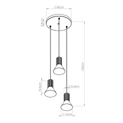 Lampa wisząca ESTRIA 3P beżowa SL.1871