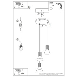Lampa wisząca ESTRIA 3P beżowa SL.1871