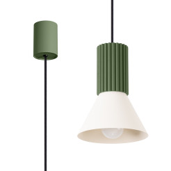 Lampa wisząca ESTRIA 1 beżowa/zielona oliwka SL.1872