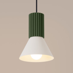 Lampa wisząca ESTRIA 1 beżowa/zielona oliwka SL.1872