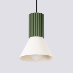 Lampa wisząca ESTRIA 1 beżowa/zielona oliwka SL.1872