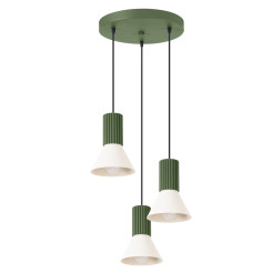 Lampa wisząca ESTRIA 3P beżowa/zielona oliwka SL.1873