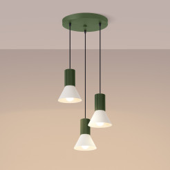 Lampa wisząca ESTRIA 3P beżowa/zielona oliwka SL.1873