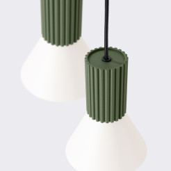 Lampa wisząca ESTRIA 3P beżowa/zielona oliwka SL.1873