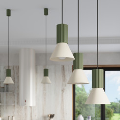 Lampa wisząca ESTRIA 3P beżowa/zielona oliwka SL.1873