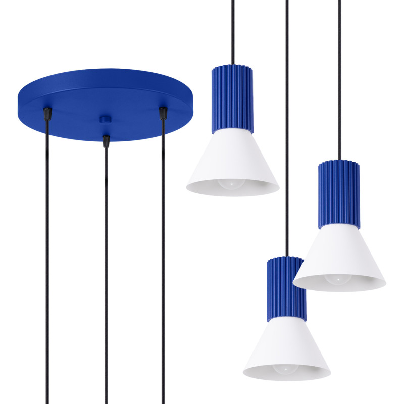 Lampa wisząca ESTRIA 3P biała/ultramaryna SL.1875