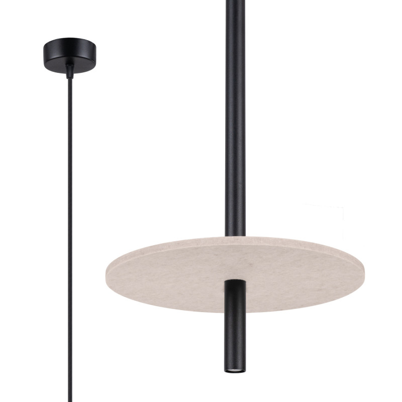 Lampa wisząca FELTRO 1 czarna/beżowa SL.1879