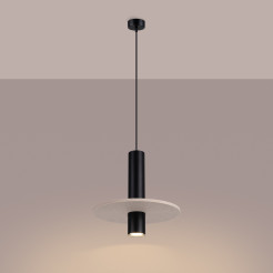 Lampa wisząca PELTA 1 czarna/beżowa SL.1882