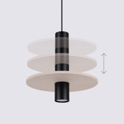 Lampa wisząca PELTA 1 czarna/beżowa SL.1882