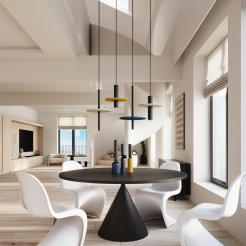 Lampa wisząca PELTA 1 czarna/beżowa SL.1882