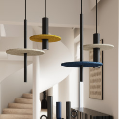 Lampa wisząca PELTA 1 czarna/beżowa SL.1882