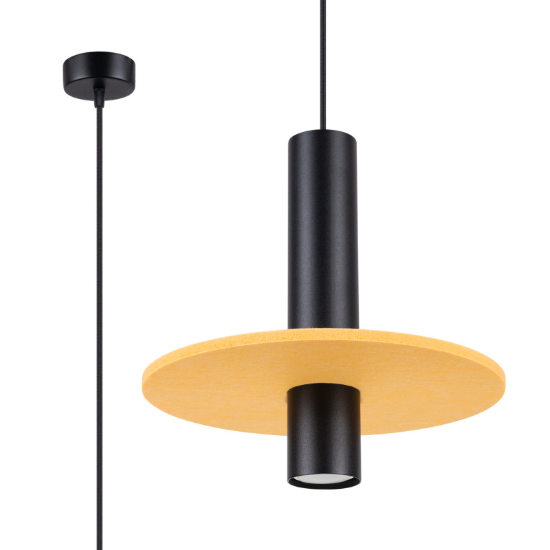 Lampa wisząca PELTA 1 czarna/żółta SL.1883