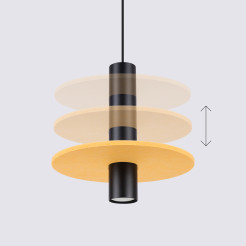 Lampa wisząca PELTA 1 czarna/żółta SL.1883