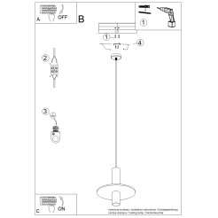 Lampa wisząca PELTA 1 czarna/żółta SL.1883