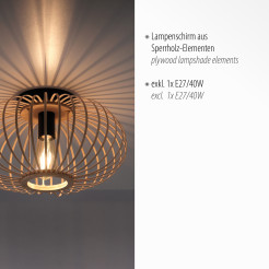 11410-79 RACOON LAMPA SUFITOWA NATURALNE DREWNO
