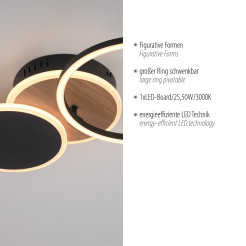 14116-78 SEVENT LAMPA SUFITOWA CZARNY/DREWNO