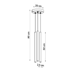 Lampa wisząca PASTELO 3P różowa SL.2131