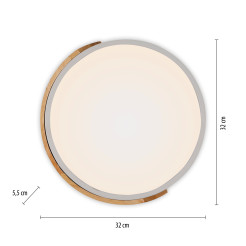 14288-16 BILA LAMPA SUFITOWA BIAŁY/DREWNO