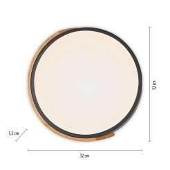 14288-18 BILA LAMPA SUFITOWA CZARNY/DREWNO