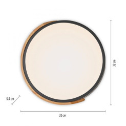 14288-18 BILA LAMPA SUFITOWA CZARNY/DREWNO