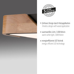 14289-18 BILA LAMPA SUFITOWA CZARNY/DREWNO