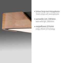 14289-18 BILA LAMPA SUFITOWA CZARNY/DREWNO