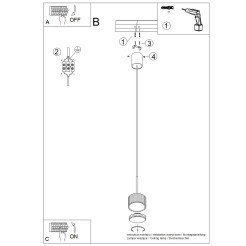 Lampa wisząca AURA 1 czerwona Gx53 SL.2689