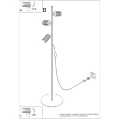 Lampa podłogowa KARBON 3 biała SL.2014