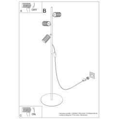 Lampa podłogowa KARBON 3 beżowa SL.2018