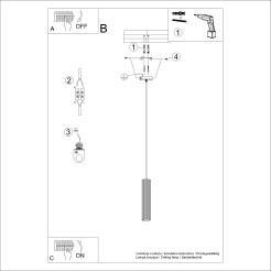 Lampa wisząca KARBON 1 różowa SL.1931