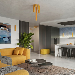 Lampa wisząca KARBON 1 żółta SL.2334