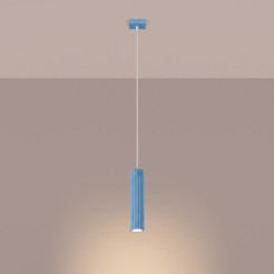 Lampa wisząca KARBON 1 błękitna SL.2337