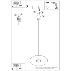 Lampa wisząca OVO 1 beżowa/czarna filc Gx53 SL.2692