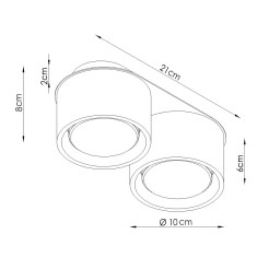 Plafon MODO 2 czerwony Gx53 SL.2479