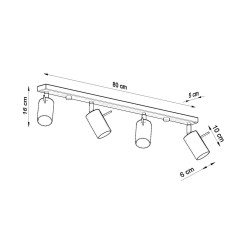 Plafon RING 4L szałwiowy SL.2181