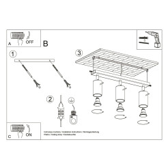 Plafon RING 3L czerwony SL.2191