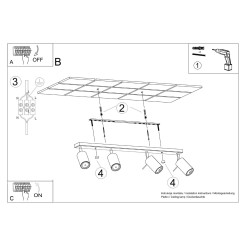 Plafon RING 4L czerwony SL.2193