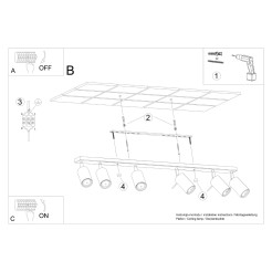 Plafon RING 6L błękitny SL.2206