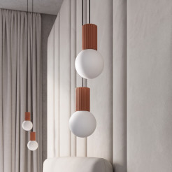 Lampa wisząca HALO 2P ochra czerwona SL.1975