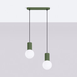 Lampa wisząca HALO 2L zielona oliwka SL.1984